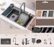 Кухонная мойка многофункциональная из нерж стали 304 с PVD покрытием 750х450х220 + подставка для ножей